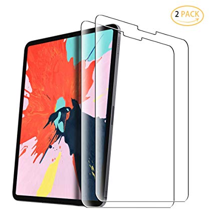 HBorna Screen Protector for the iPad Pro 11" 2018 (2 Pack), [Face ID Compatible], Tempered Glass Film for iPad Pro 11 Inch 2018 with [Anti-Scratch] [Case Friendly]