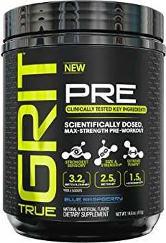 True GRIT Pre Max-Strength Pre-Workout, 30 Servings (Blue Raspberry)