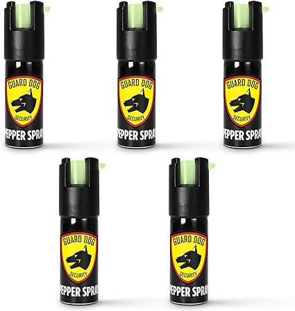 Guard Dog Security Pepper Spray Glow in The Dark - Quick Release, UV Dye, Twist Top - Compact Size, Police Grade Formula - Best Self Defense Tool for Women - Up to 16 Feet