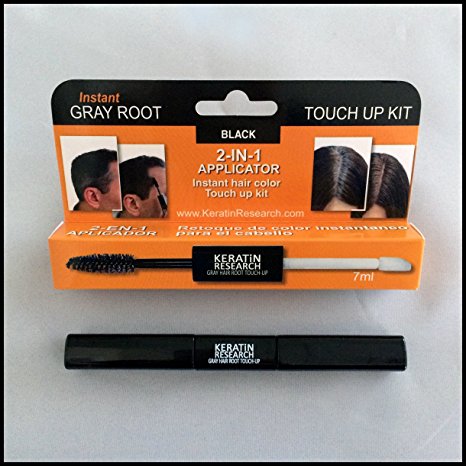Gray Away Instant Hair Gray Root Touch up and Concealer 7ml Dual Brush BLACK Color