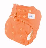 Leak Free Dual Opening Pocket Cloth Diaper 1 Size with 2 Types of Bamboo Insert for Newborn to Toddler Peach