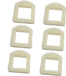 HQRP 6-Pack Foam Pre-Filter Compatible with Drinkwell Ceramic Lotus PWW00-13709 DMLT-CER, Sedona PWW00-15417, Pagoda PWW00-13907 PWW00-14289 Pet Fountain; PAC00-13711 / PAC00-13194 Replacement