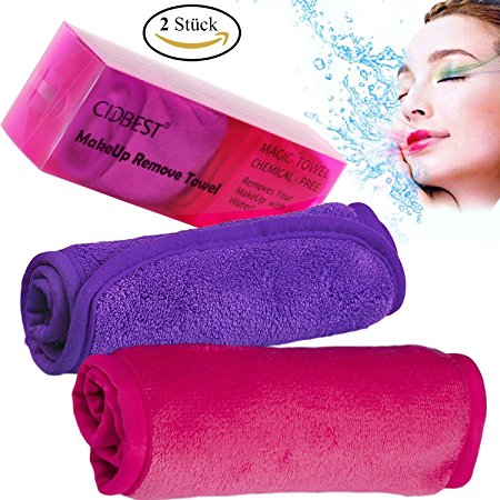 Makeup Remover Cloth, Facial Cleansing Cloths, 2 Pack Chemical Free Magic Makeup Removing Cloth - Move Makeup Instantly with Just Water - Reusable Sensitive Skin MakeUp Remover - Gently Wipe Cosmetics, Face Masks, Sunscreen, Dirt and Oil