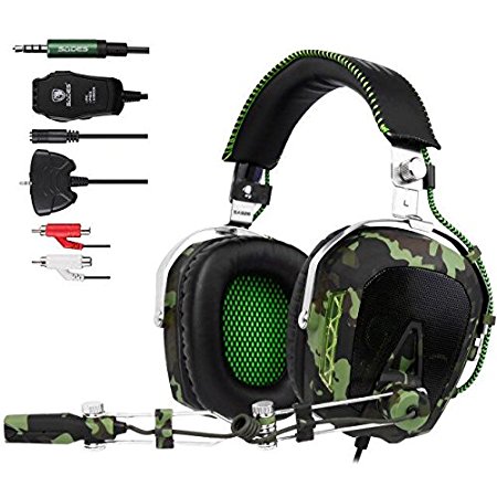 SADES SA926 Stereo Gaming Headset Over-Ear Headphones with Microphone for PS4/PS3/Xbox One/Xbox 360/PC/Mac/Smart Phone/iPhone(Army Green)