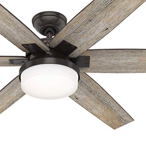 Hunter Fan 64 inch Casual Nobel Bronze Indoor Ceiling Fan with Light Kit and Remote Control (Certified Refurbished)