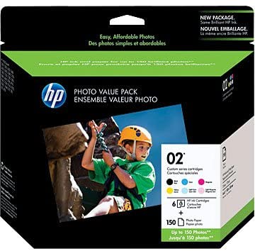 HP 02 OEM Value Pack W/150 SHT ADV.Photo Paper (Q7964AC)