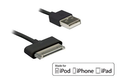 Apple MFi Certified HomeSpot 8 inches 20 centimeters 30 Pin compatible USB Cable compatible with iPhone 4 iPhone 4S iPad 123 iPod touch iPod nano High Quality 8 inch20 cm Black