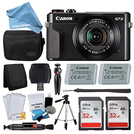 Canon PowerShot G7 X Mark II Digital Camera Kit   32GB Card   Digital Camera Case   Quality Tripod   USB Card Reader   Screen Protectors   Memory Wallet   DigitalAndMore Cyber Monday Deal