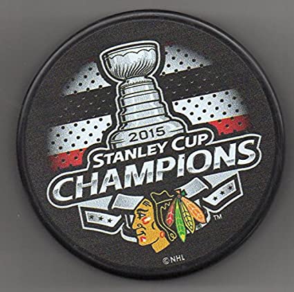 Chicago Blackhawks 2015 Stanley Cup Champions Official NHL Puck   FREE Puck Cube