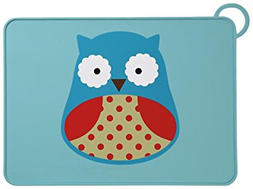 Skip Hop Baby Zoo Little Kid and Toddler Fold and Go Non-Slip, Food-Grade Silicone Placemat, 16.5w x 12H inches, Multi Otis Owl