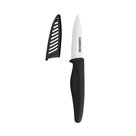 Farberware Soft Grip Handle Ceramic Paring Knife with Sheath, 3-Inch