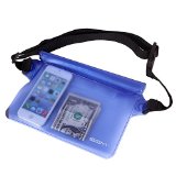 SGM TM Waterproof Pouch with Waist Strap for Beachfishinghiking - Protects Phones Camera Cash Documents From Water Sand Dust and Dirt