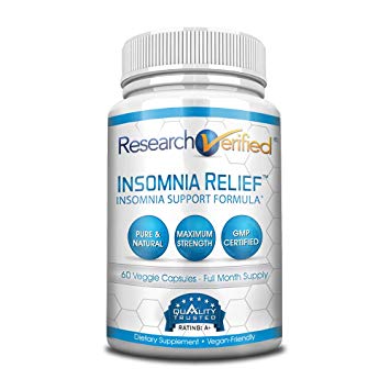 Research Verified Insomnia Relief - Best Insomnia Relief Supplement - With L-ornithine, Melatonin and Valerian Root - Natural Sleep Aid for Insomnia Relief - 1 Month Supply