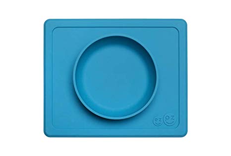 ezpz Mini Bowl - One-Piece Silicone placemat   Bowl (Blue)