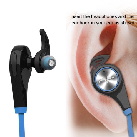 Bluetooth Headphones, Wireless Earbuds Bluetooth Headset with mic Sports running Earphones for iPhone Sony Samsung motorola LG (Blue)