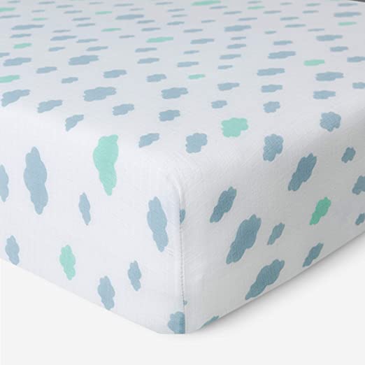 Newton Baby Organic Fitted Crib Sheet - 100% Breathable and Ultra-Soft, 100% Organic Muslin Cotton, Lil' Dreamer Print, Fits All Standard Cribs