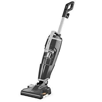 COSTWAY Vacuum and Steam Mop All in One, Compact Bagless 14Kpa Wet-Dry Vacuum Cleaner with HEPA Filtration, Cord Rewind and Comfort Handle, Steam Upright Vac for Hardwood, Tile Floors, Home and Office