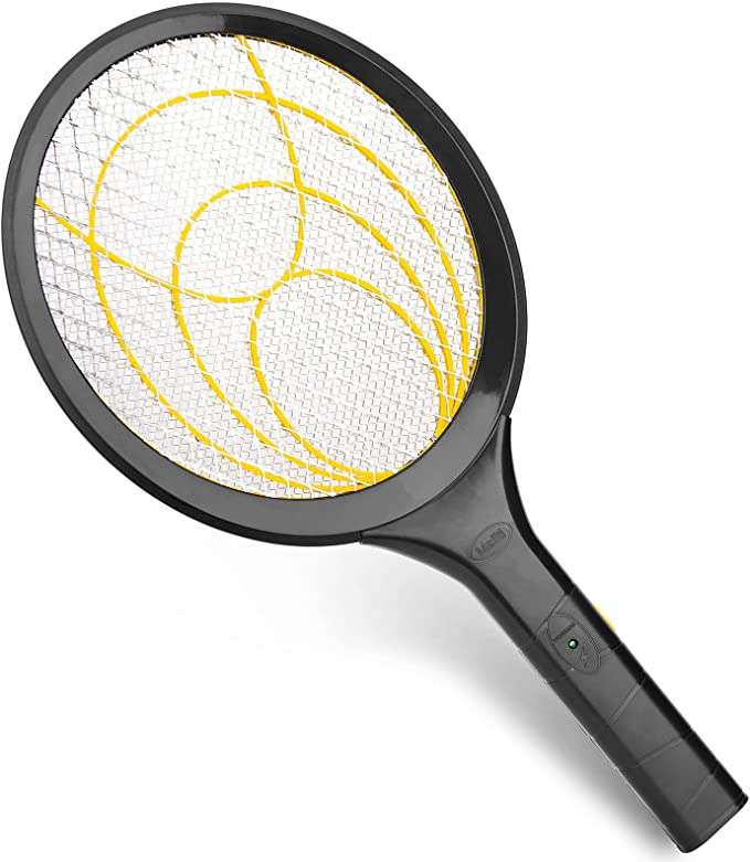 mafiti Electric Fly Swatter, Fly Killer Bug Zapper Racket for Indoor and Outdoor Pest Control, 2AA Batteries not Included (1-Pack Yellow)
