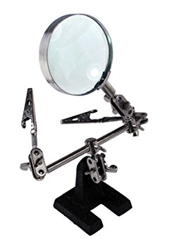 SE MZ101 2 1/2-Inch-4X Helping Hand Magnifier, Glass Lens, Box Pack