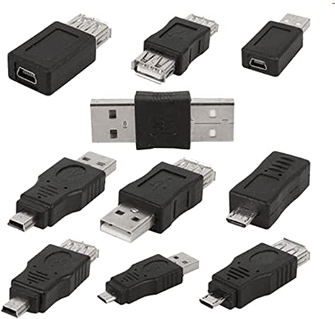 【ノーブランド品】10個入り　OTG 5pin Mini チェンジャー　変換アダプタ　 USB オス → メス