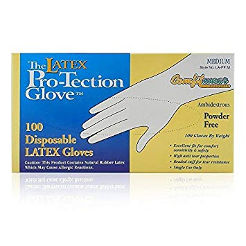 Disposable Latex Gloves, Powder Free, Size: Medium (Case Of 10 Boxes)