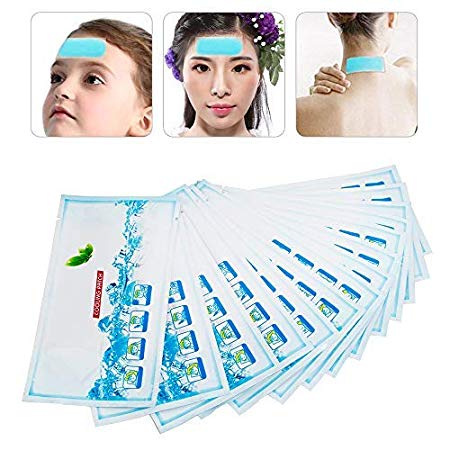 Finlon Fever Cooling Patch, 15 Pcs Migraine Headache Soothing Gel Pads Cooling Forehead Strips Relief Patch, Relieve Headaches, Migraine, Toothache, Relieve Fatigue, Sunstroke for Baby Adults