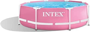 Intex - 28292NP - Kit Piscine Tubulaire Ronde Metal Frame Pink/Rose(Ø) 2,44 x 0,76m