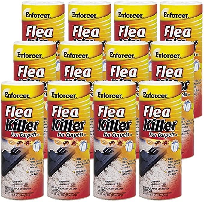 Enforcer Flea Killer for Carpet Fresh Linen 20 Ounce EFKIR203 (Case of 12) Kills Fleas, Ticks, lice, Ants, Silverfish and roaches