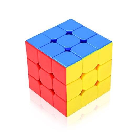 EnacFire Speed Cube 3x3 Plastic Stickerless Cube Puzzle [Never-Pop] Smoother Quicker and More Precisely Turning Than Original,Lifetime 100% Refund Guaranteed