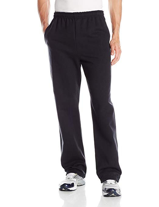 Jerzees Men's Black Adult Open Bottom Sweatpants