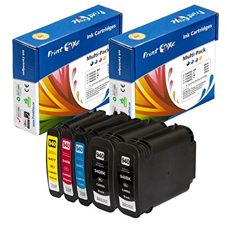 PrintOxe™ Compatible 5 Ink Cartridges for 940XL with Sophisticated XL Chips 940 (2 Black, 1 Cyan, 1 Magenta, & 1 Yellow) Exclusively sold by PanContinent