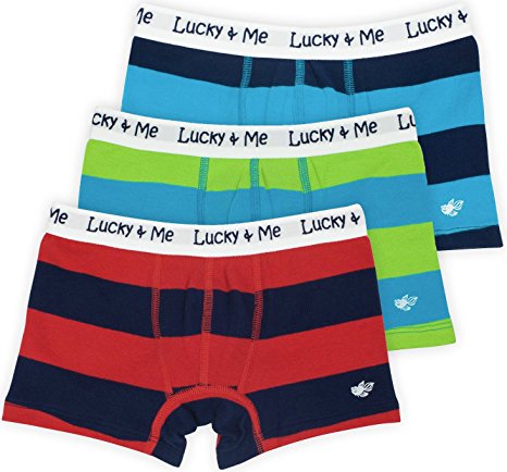 Lucky & Me Grayson Boys Boxer Briefs Underwear, Organic Cotton, Tagless, 3 Pack