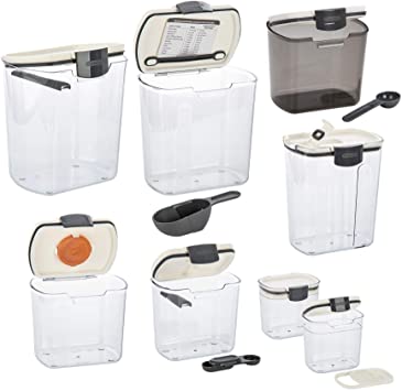 Progressive International Clear Storage Container Set, 8 Piece, Variety