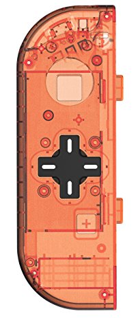 BASSTOP Translucent NS Joycon Handheld Controller Housing With D-Pad Button DIY Replacement Shell Case for Nintendo Switch Joy-Con(Left Only) Without Electronics (Left-Fire Orange)