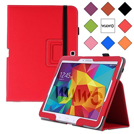 WAWO Samsung Galaxy Tab 4 10.1 Inch Tablet Smart Cover Creative Folio Case (Red)