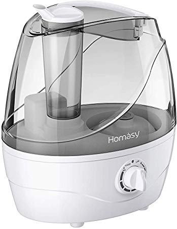Homasy VicTsing 2.2L Cool Mist Humidifiers, Quiet Ultrasonic Humidifiers for Bedroom, Easy to Clean Air Humidifier, Last Up to 24 Hours, Auto Shut-Off, Adjustable Mist Output