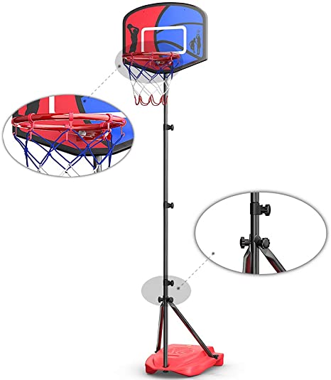 HAHAKEE Basketball Hoop for Kids,Height-Adjustable and More Stable Basketball Stand, Indoor and Outdoor for Boys and Girls,Easy Assemble