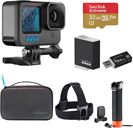 GoPro HERO11 Black Waterproof Action Camera Sport Deluxe Bundle with 32GB Memory Card, Adventure Kit 2.0, Extra Battery, Multi Card Reader