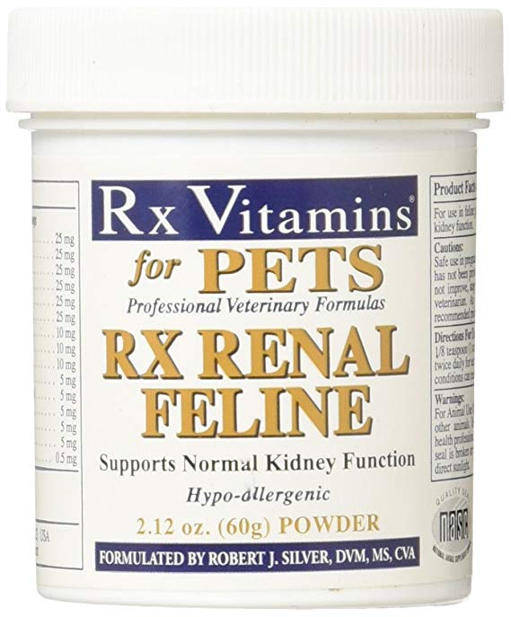 Rx Vitamins Renal Feline Powder for Cats - Supports Normal Kidney Function - Hypoallergenic Veterinary Formula - 2.12 oz Powder