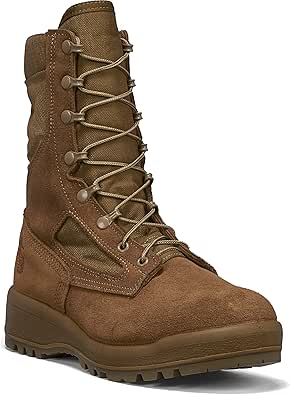 Belleville 550 ST 8 Inch USMC Hot Weather Steel Toe Boots (EGA) - Mojave Cattlehide Leather Combat Boots For Men, Safety Rates For Electrical Hazard Resistance (EH)