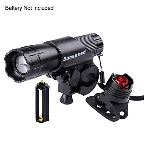 Sunspeed USB Rechargeable LED Bike Light Set, Front and Tail Light for Bike, for Road, Racing & Mountain Bicycles, Super Bright, Waterproof