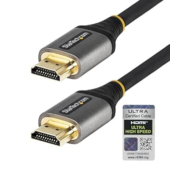 StarTech.com 16ft (5m) HDMI 2.1 Cable 8K - Certified Ultra High Speed HDMI Cable 48Gbps - 8K 60Hz/4K 120Hz HDR10  eARC - Ultra HD 8K HDMI Cable - Monitor/TV/Display - Flexible TPE Jacket (HDMM21V5M)