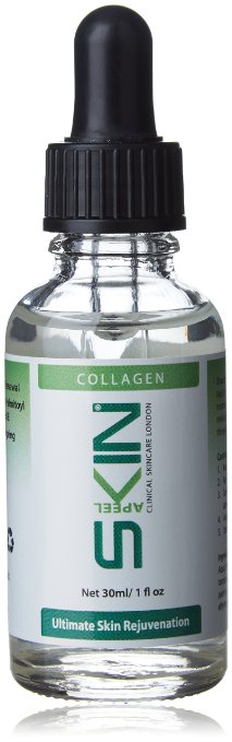 Skinapeel Collagen Serum 30ml 1 fl. oz- Clinical Skincare London- Made In UK- Use With Micro Needle Derma Roller and Stamp