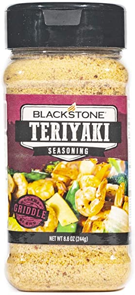 Blackstone Teriyaki Seasoning for Jerky, Chicken, Salmon, Fish, Shrimp, Pork, Beef, 4120, BBQ Grill Grilling Seasoning & Spices – Dry Teriyaki Powder Seasoning, Black