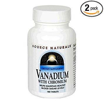 Source Naturals Vanadium with Chromium, 180 Tablets (Pack of 2)