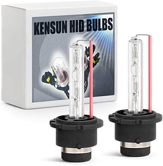 Premium HID Xenon Low Beam Headlight Replacement Bulbs - by Kensun - (Pack of two bulbs) - D2S - 8000K