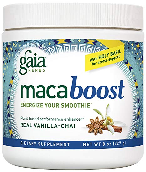 Gaia Herbs Maca Boost Supplement, Vanilla Chai, 8-Ounce Bottle