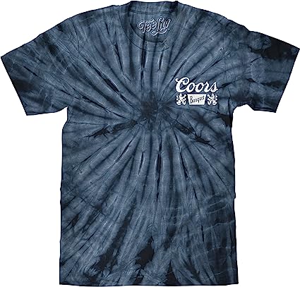 Tee Luv Coors Banquet Shirt - Navy Tie Dye Coors Beer Logo T-Shirt