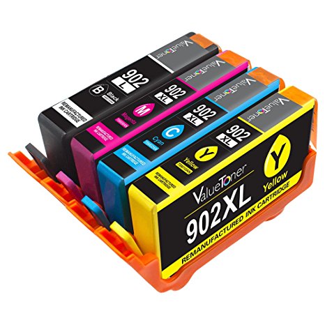 Valuetoner Remanufactured Ink Cartridge Replacement for HP 902XL 902 XL High Yield Compatible for HP OfficeJet Pro 6968 6978 6954 6958 6962 6970 6975 Printer (1 Black, 1 Cyan, 1 Magenta, 1 Yellow)