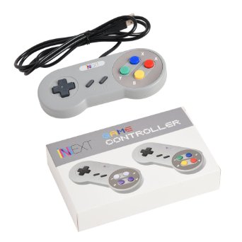 New SNES Super Nintendo Controller , Retro USB Super Classic Controller for PC/Mac (Multi Colored Keys)